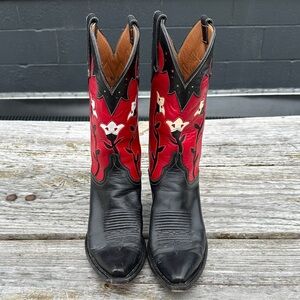 Lucchese Limited Edition Marlboro Red Black Cowgirl Boots 8.5